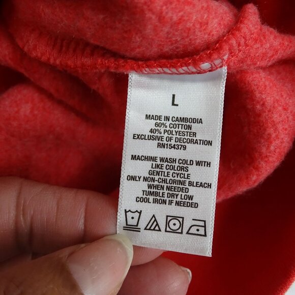 Aeropostale Red Graphic Hoodie Sweatshirt Women Size L Long Sleeve Streetwear - Picture 5 of 9
